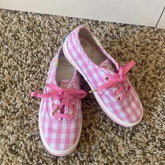 Kate Spade Keds Little Girl Toddler Tennis Shoes Buffalo Check - Picture 1 of 8